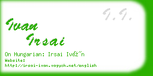 ivan irsai business card